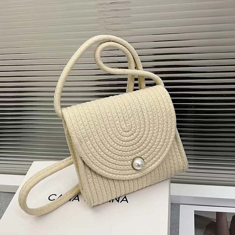 Túi đeo chéo SEAGLOCA đan mây kiểu vintage thời trang cho nữ