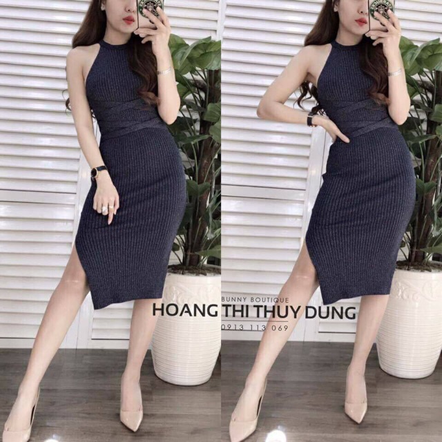 Váy Body Cổ Yếm Đan Dây Chéo Siêu Sexy 🌸 VN05 | BigBuy360 - bigbuy360.vn