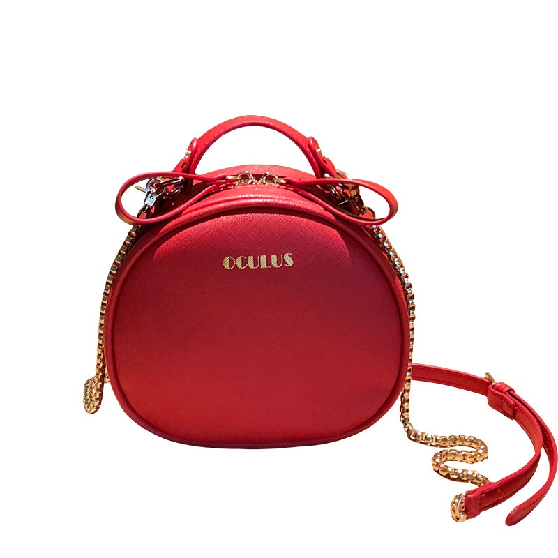 Túi đeo chéo nữ IELGY hình tròn mini với dây đeo vai có thể điều chỉnh phong cách Hàn Quốc