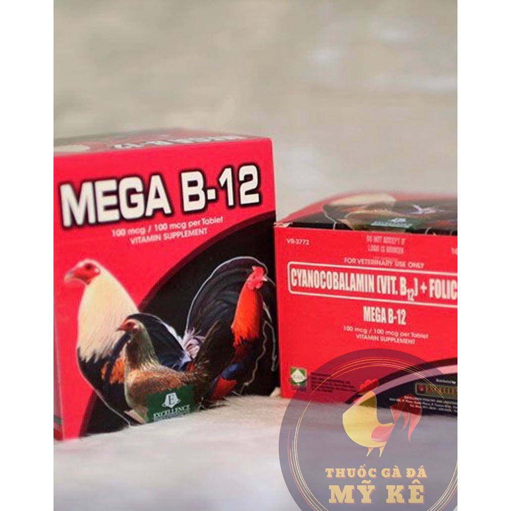 Thuốc nuôi gà đá Mega B12 tăng po tăng nước máu - vĩ 10 viên