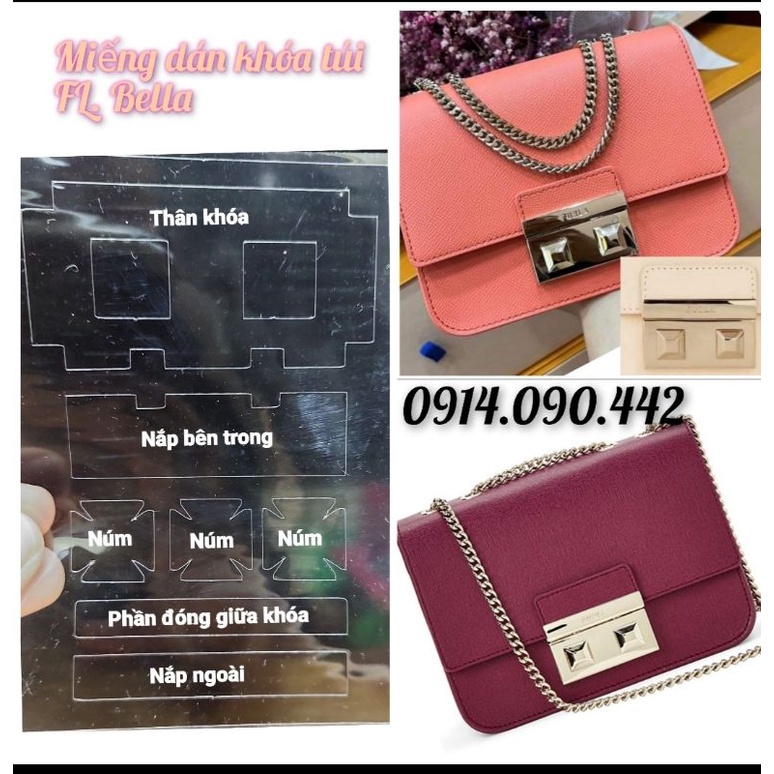 Miếng dán khóa túi Furla Bella