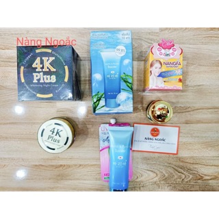 Combo Khuyến mãi Kem 4k + serum vi tảo + chống nắng nangfa
