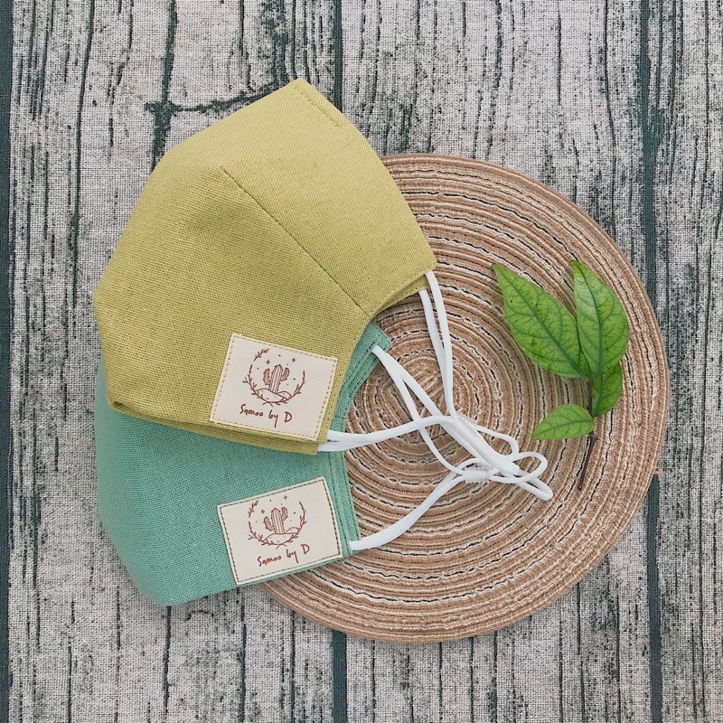 Khẩu trang linen trơn tone xanh lá | BigBuy360 - bigbuy360.vn