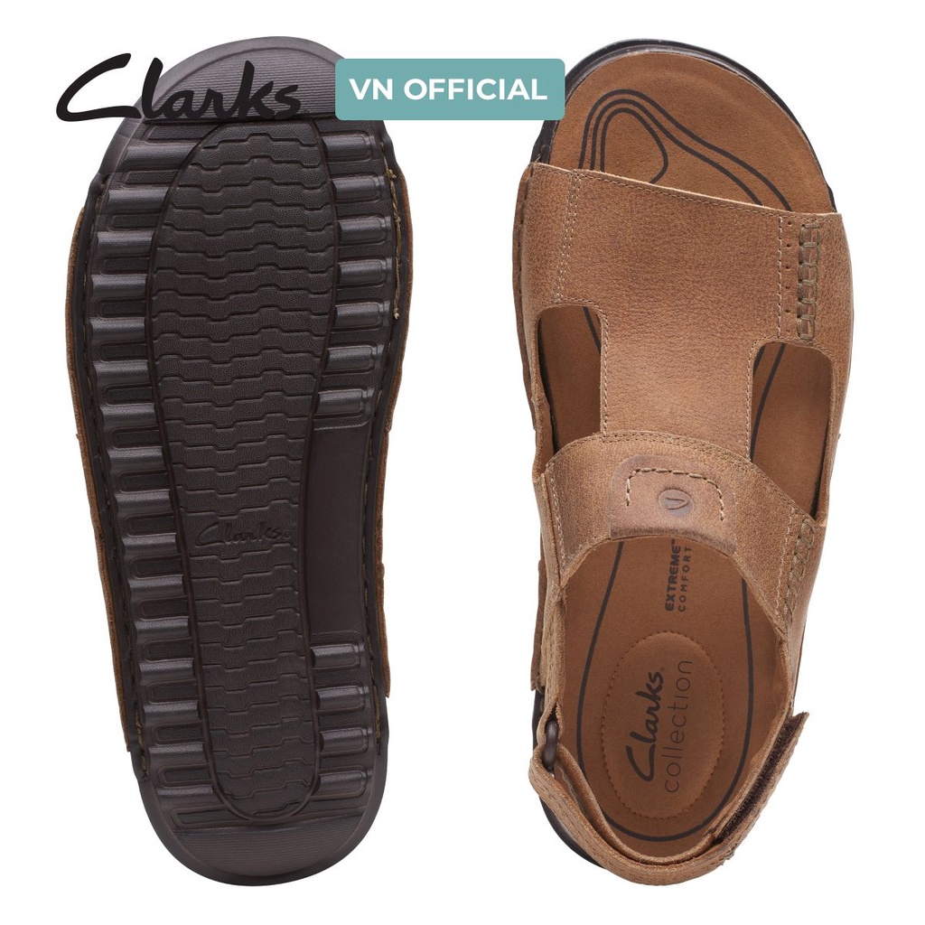 Dép Sandals Da Nam CLARKS Crestview Bay màu nâu