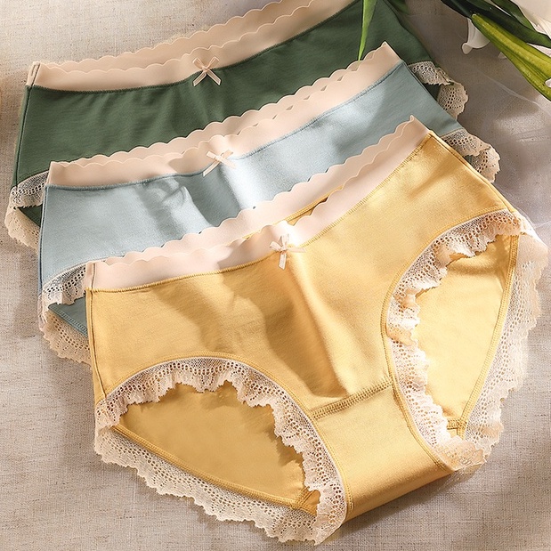 Quần lót AOWEINISI phối ren thoáng khí kháng khuẩn chất lượng cao thời trang dành cho nữ