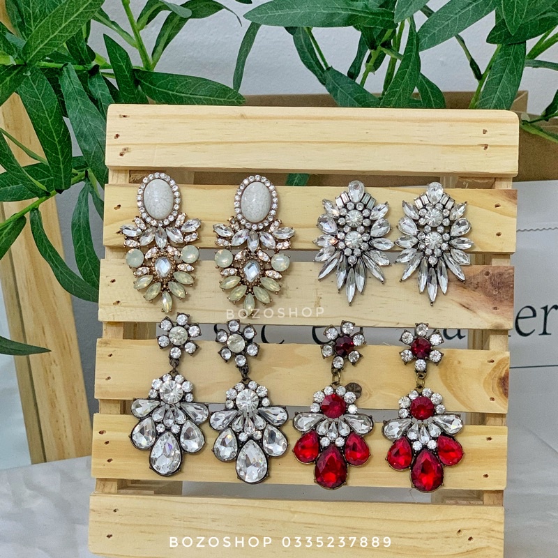 Khuyên Tai Đính Đá Lấp Lánh Bản Siêu To Sang Chảnh