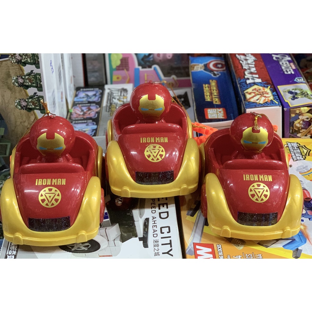 (Kèm Video) Đồ Chơi Trung Thu Đèn Lồng Siêu Nhân Người Sắt Iron man Chạy Xe Ô Tô Tặng Pin