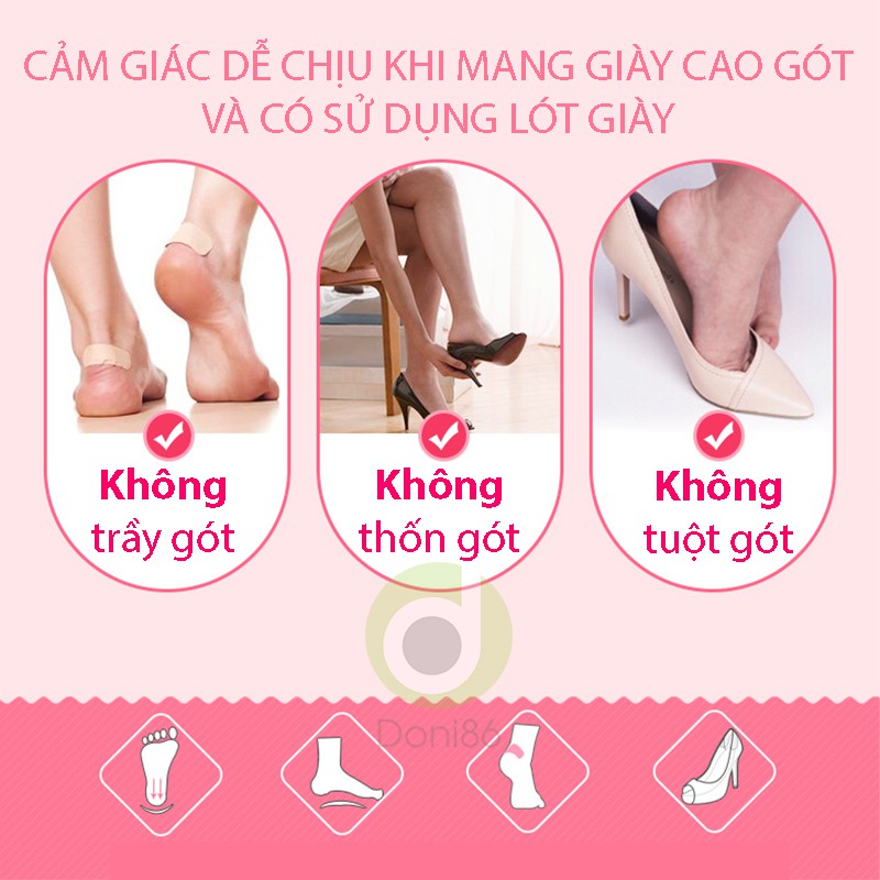 Cặp lót giày chống trầy gót chân và giúp không bị rớt gót _Loại 1/2 bàn chân_PK09