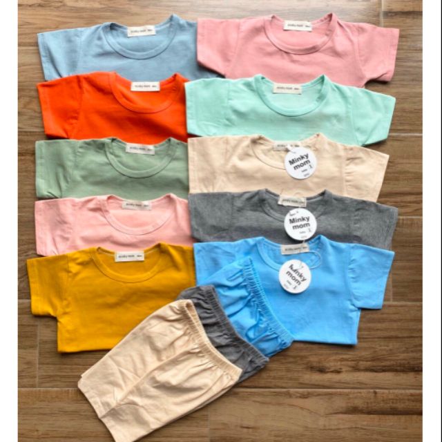 Bộ quần áo cộc tay cotton chất mát/nhiều màu cho bé