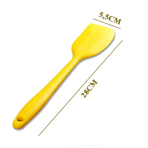 Dụng cụ làm bánh: Cây Spatula breadleaf Phới dẹt trộn bột, đánh trứng silicon 21cm, 28cm chịu nhiệt