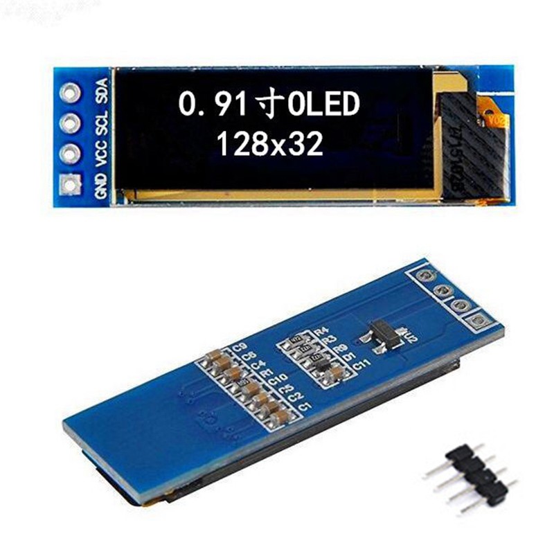 Mô-đun màn hình LED LCD LCD 0,91 inch Màu trắng và xanh 128x32 0.91 "IIC Giao tiếp 3.3V-5V cho Arduino PIC