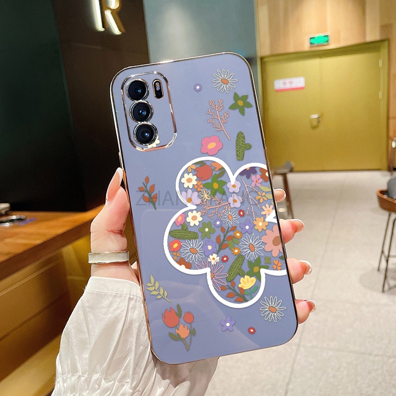 Ốp Điện Thoại TPU Silicone Mạ Điện Hình Hoa Mùa Hè Cho oppo reno 6 4G reno 6 5G reno 7 reno 7 se reno 8