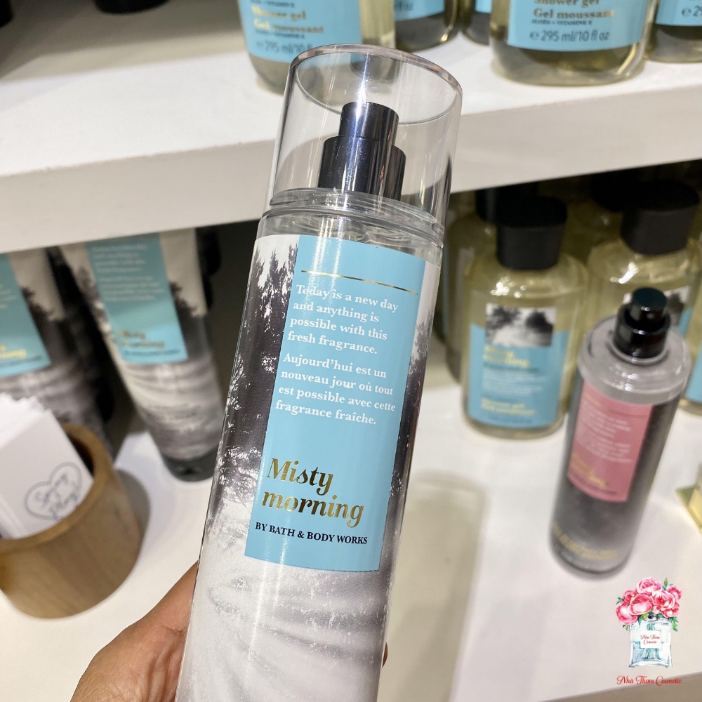 Xịt Thơm Toàn Thân Bath & Body Works Misty Morning Thanh Mát Lưu Hương Lâu Giúp Khử Mùi 236ml