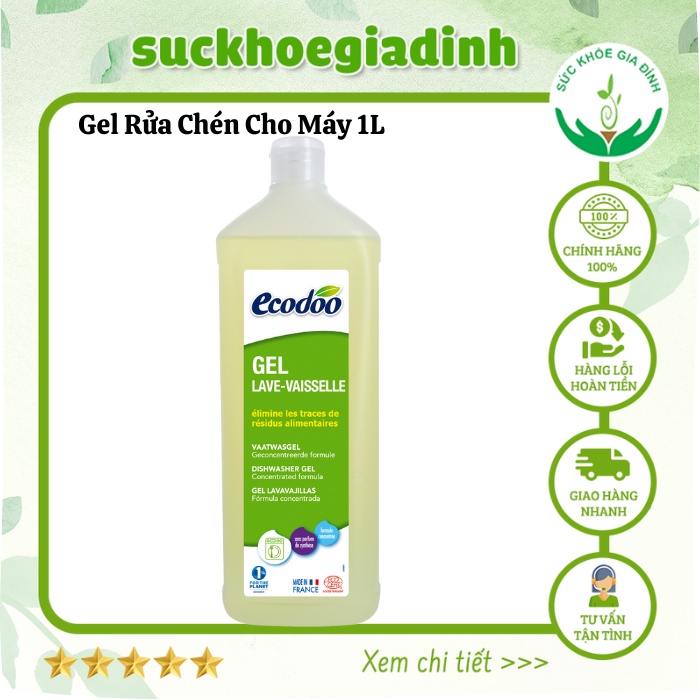 Gel Rửa Chén Sinh Học Cho Máy Ecodoo Đậm Đặc 1L