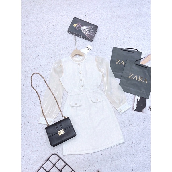 Váy dạ WEET 2 lớp phối cúc ngọc | BigBuy360 - bigbuy360.vn