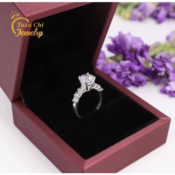 Nhẫn Bạc Nữ FREESHIP Nhẫn Nữ Cao Cấp Gắn Đá Chủ Sang Trọng, Kết Hợp Đá Viền Trẻ Trung