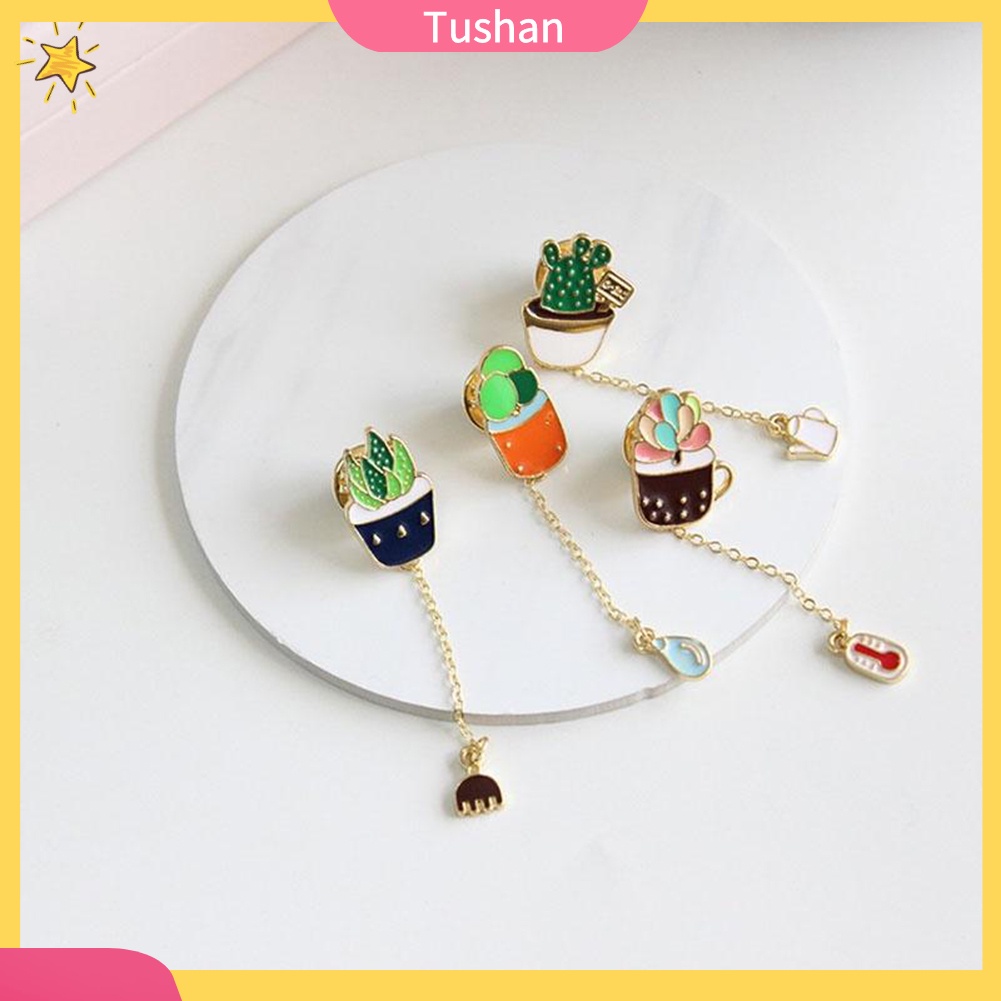 Ghim Cài Áo Hình Chậu Xương Rồng Dễ Thương Cho Nam Nữ