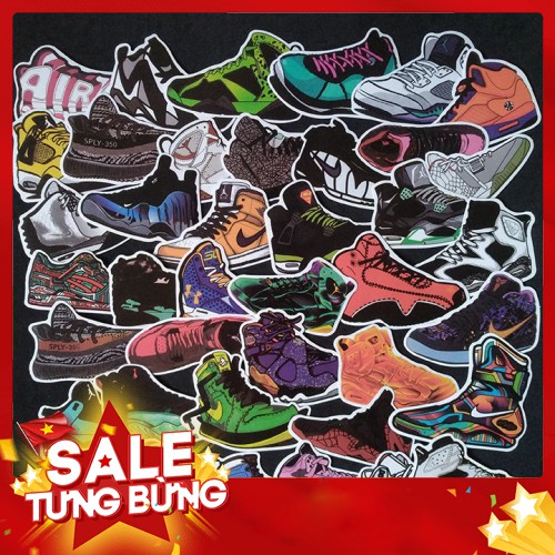 Bộ Sticker dán cao cấp chủ đề GIÀY SNEAKER - Dùng dán Xe, dán mũ bảo hiểm, dán Laptop... - Hàng nhập khẩu