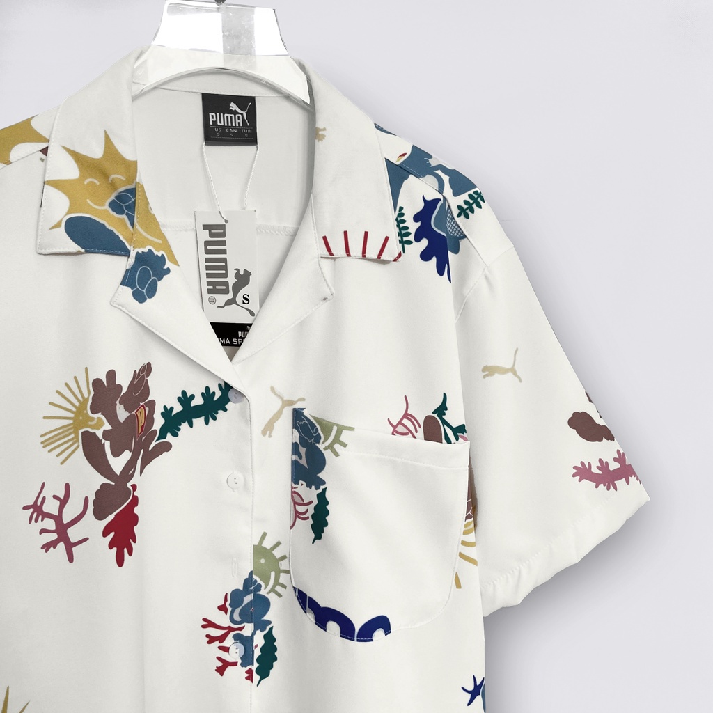 Áo Sơ Mi Tay Lỡ Pu.ma Hàng Xuất Xịn, Chất Vải Thoáng Mát