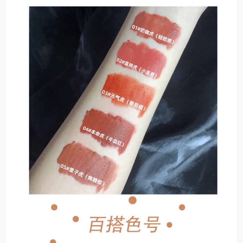 Set Son Kem Lì 5 Cây Cọp Vàng HERORANGE Mẫu Mới Bộ Son Kem Nhung Siêu Lì Không Trôi Không Lem Son Tráng Gương Căng Mọng