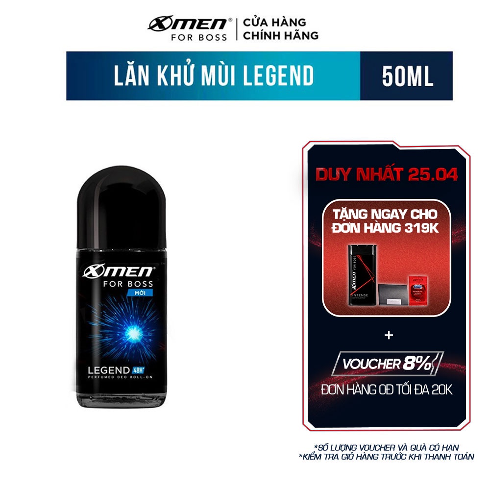 Lăn khử mùi X-Men For Boss Legend - 50ml