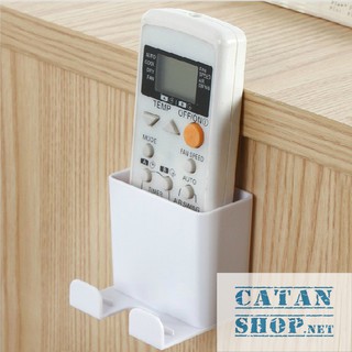 Kệ Dán Tường Để Remote, Đồ Dùng/ Giá Đỡ Sạc Điện Thoại - Có Móc Treo Giữ Dây Điện tiết kiệm không gian GD153-KRKTSac