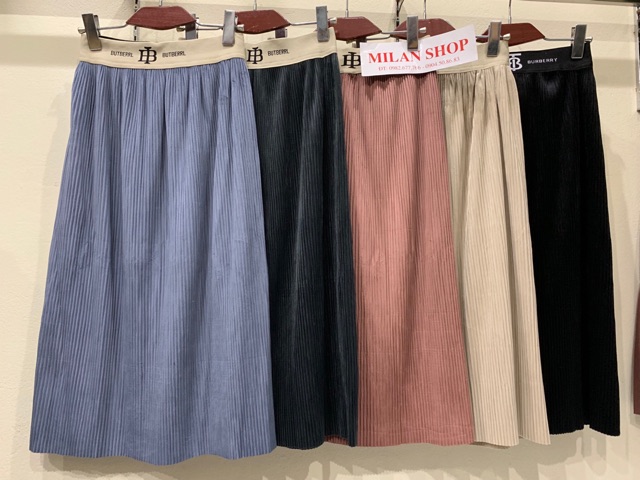 Chân váy nhung cạp chun chữ sang chảnh hot hit | BigBuy360 - bigbuy360.vn