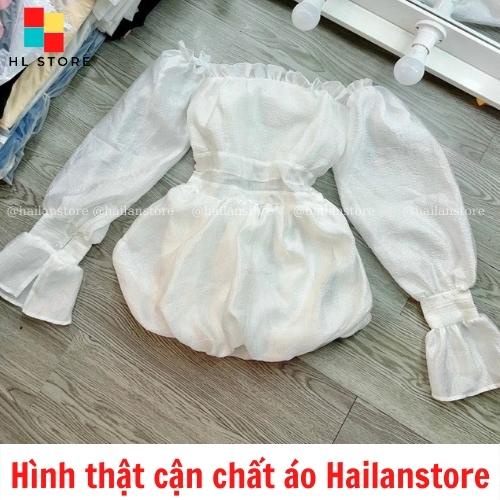 Áo trễ vai bánh bèo tiểu thư ❤️ Áo hở vai tay dài phồng vải tơ óng nhũ  Hải Lan Store kèm hình thật TD96 | WebRaoVat - webraovat.net.vn