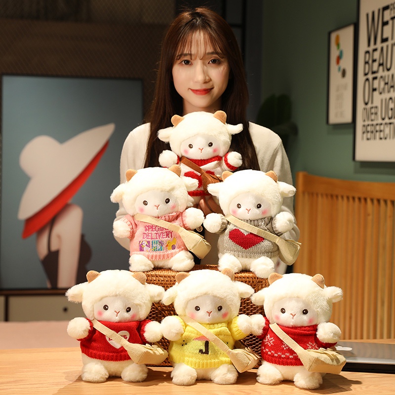 Cừu Nhồi Bông Mềm Mại Dễ Thương Dùng Làm Quà Tặng Giáng Sinh