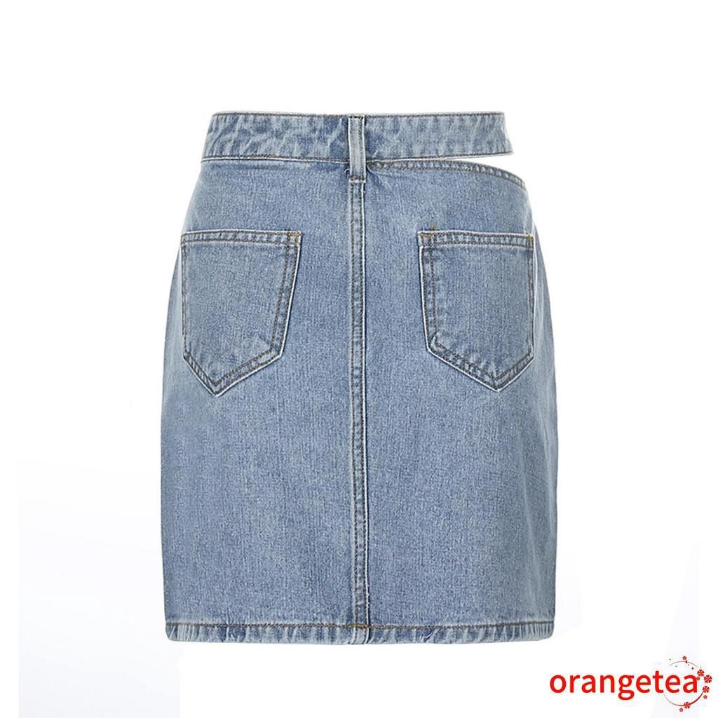 Chân Váy Jeans Chữ A Thời Trang Quyến Rũ Cho Nữ