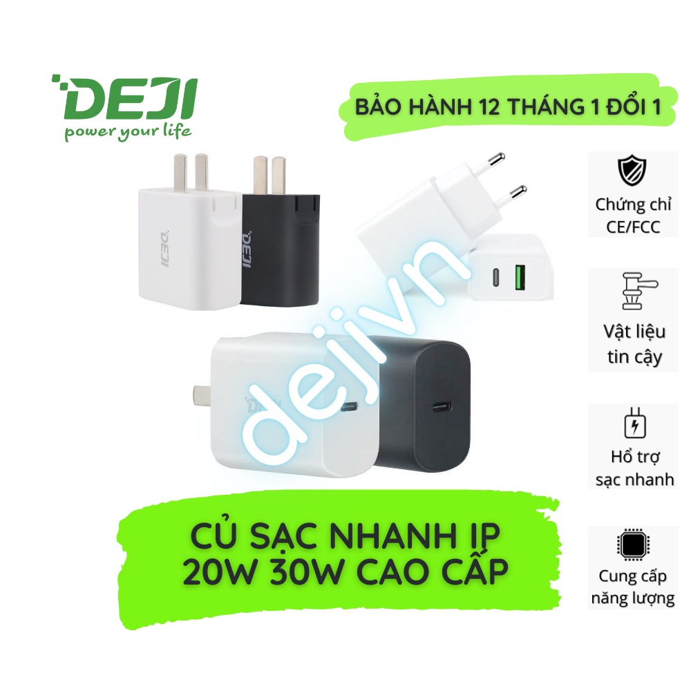 Củ sạc nhanh cao cấp Deji cho IP 20W 30W cao cấp