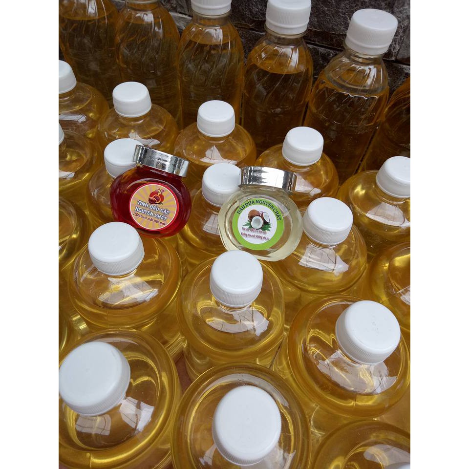 1 lít dầu dừa 2 chai nấu thủ công nguyên chất thơm lừng