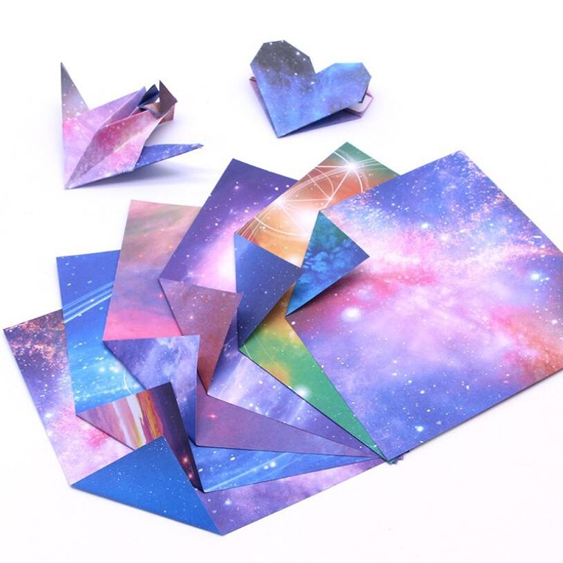 Set 60 / 65 Giấy Gấp Origami 2 Mặt Hình Ngôi Sao / Hoa / Tàu Không Gian