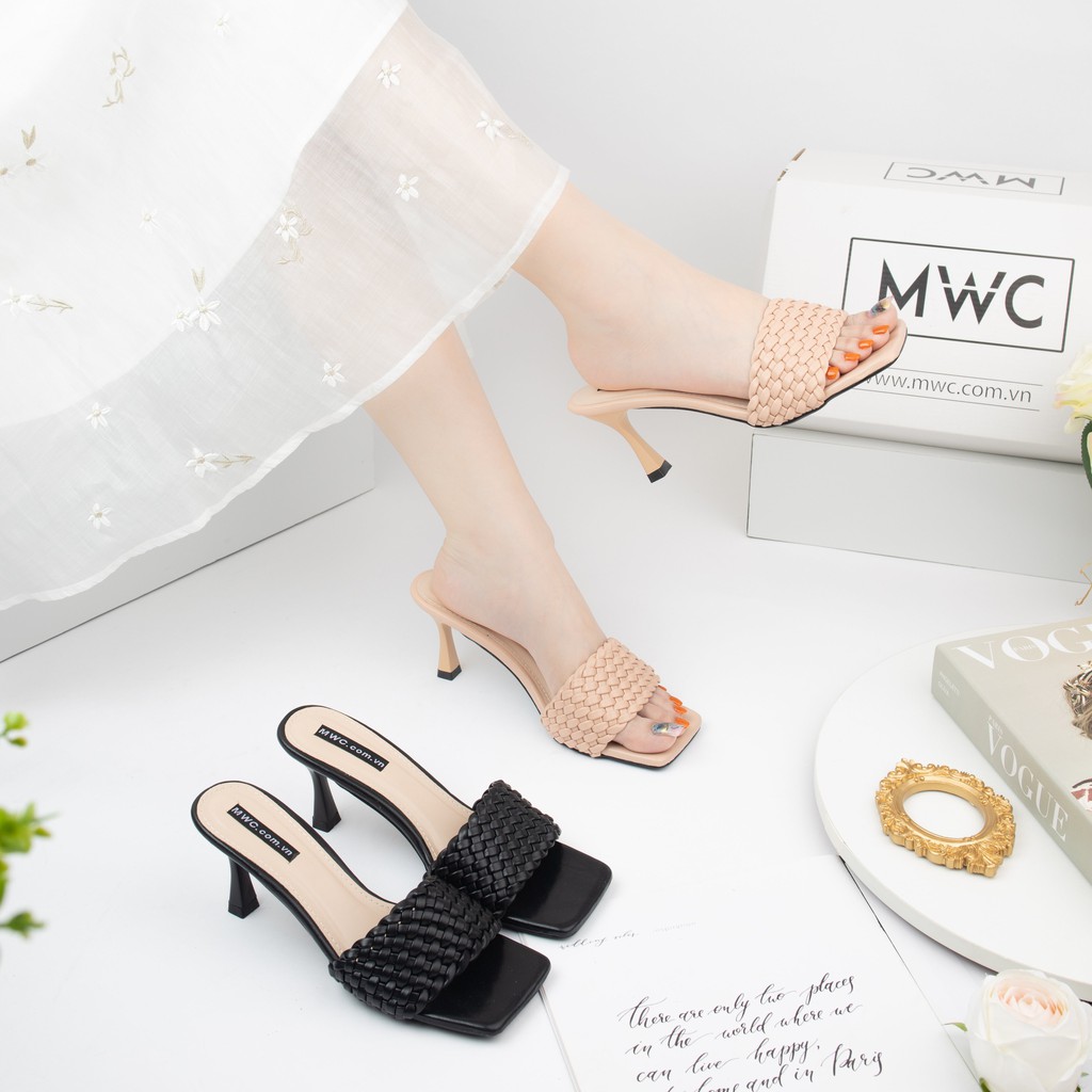 Guốc Cao Gót MWC Đế Nhọn 5CM Quai Ngang Da Mềm NUCG - 3927
