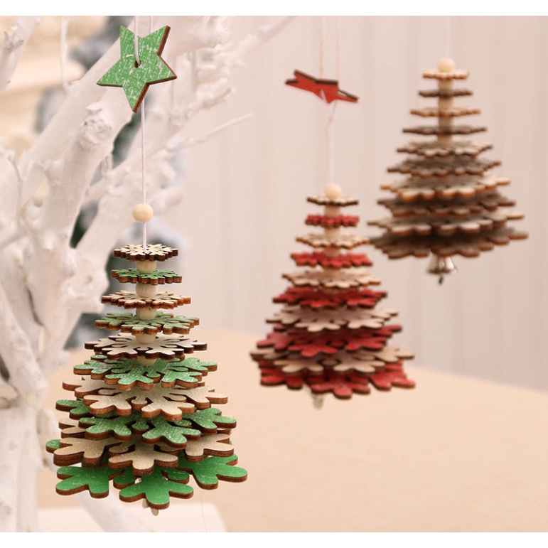 Cây Thông Gỗ Treo GT24 Trang trí Cây Thông, Trang Trí Noel Giáng Sinh