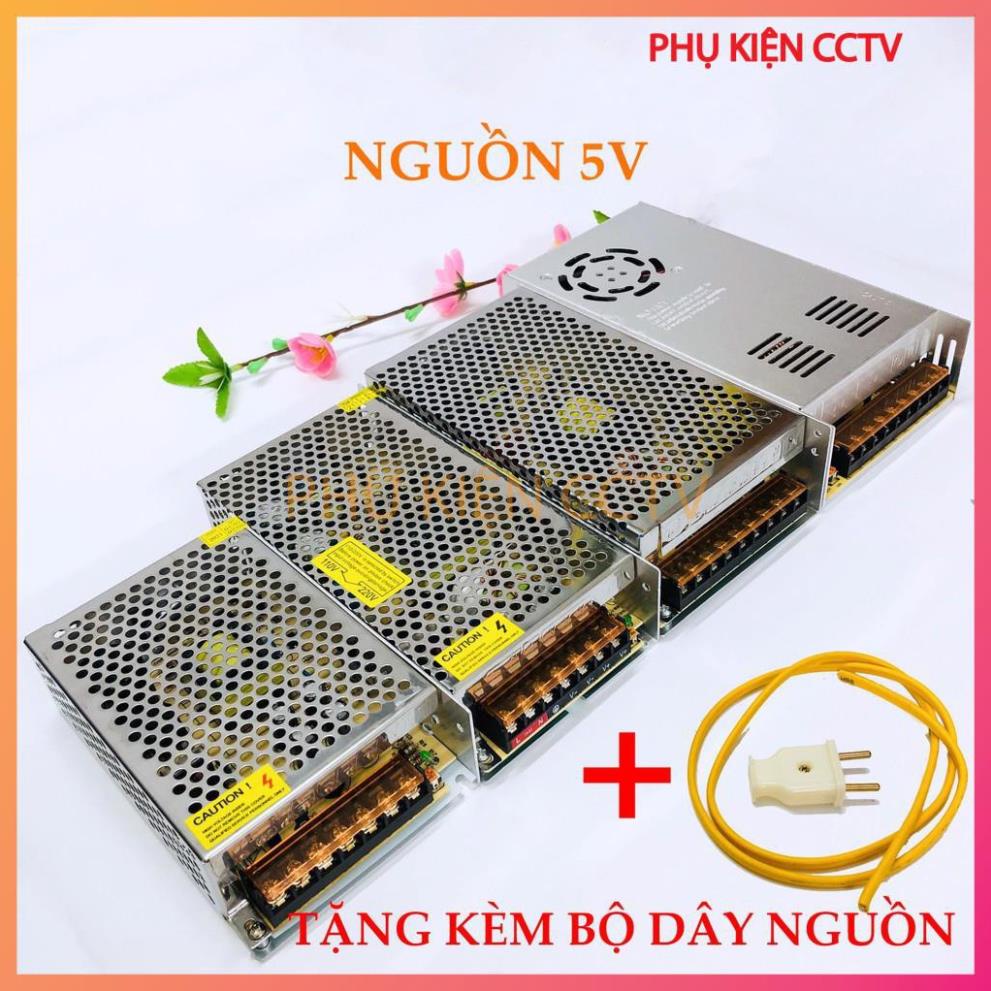 Nguồn tổ ong - Nguồn 5v 60a-40a-20a-10a dùng cho Led, thiết bị điện 5v tặng kèm dây nguồn