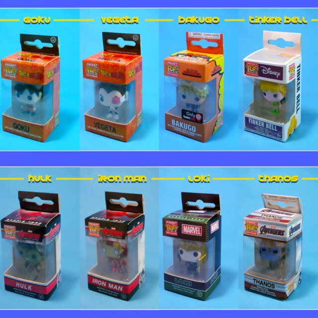 Móc khoá Funko POP! My Hero Academia Deku Bakugo Goku Vegeta Tinkerbell Hulk Ironman Loki Thanos