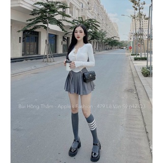 Sét áo vạt bầu TK-kèm Chân váy xoè dập li