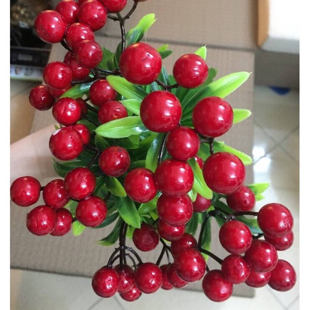 Cành cherry  7 nhánh,điểm hoa,trang trí siêu xinh