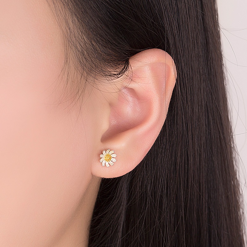 Bông Tai Bạc 925 Hình Hoa Cúc Thời Trang Cho Nữ