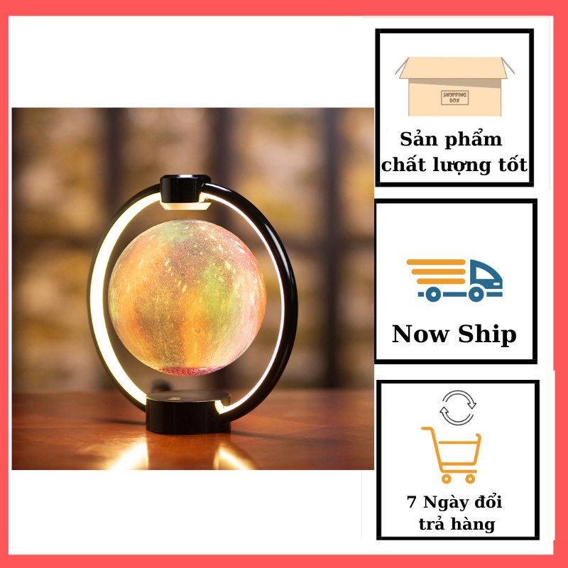 Đèn quả cầu xoay led 3D tích hợp loa bluetooth, đèn ngủ led chất liệu cao cấp tiết kiệm điện, đèn ngủ mặt trăng