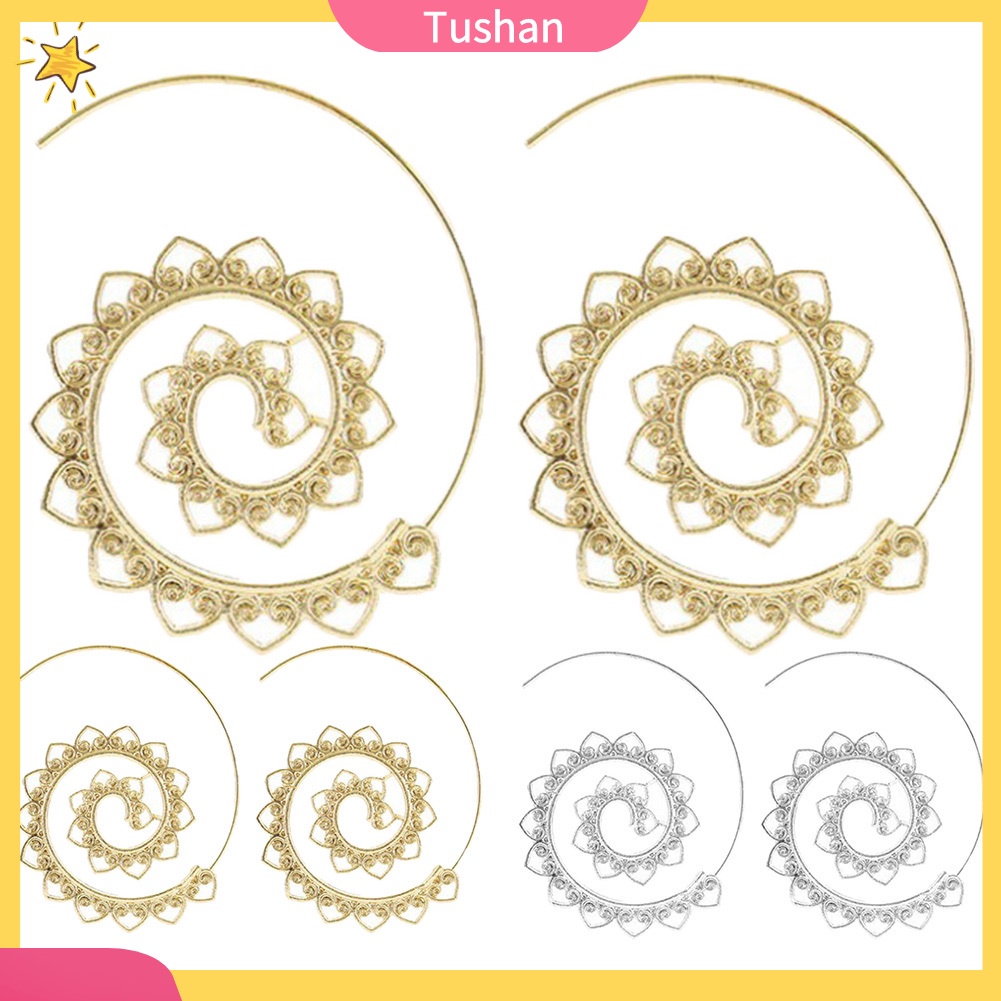 Khuyên Tai Nữ Hình Tròn Xoắn Ốc Thời Trang