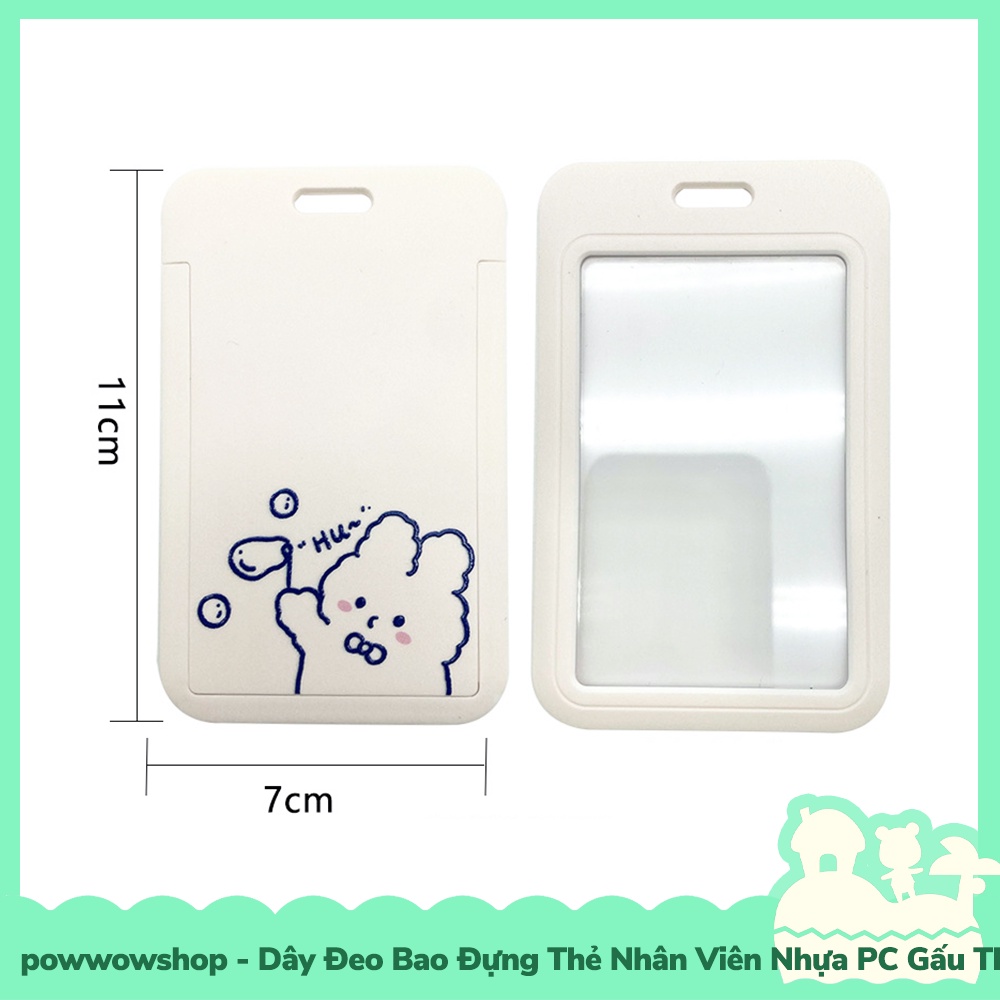 [Sẵn VN - Hỏa Tốc] Dây Đeo Thẻ Bao Thẻ Nhân Viên Nhựa PC Phong Cách White Milk Gấu Thỏ Bear Rabbit Cute Days