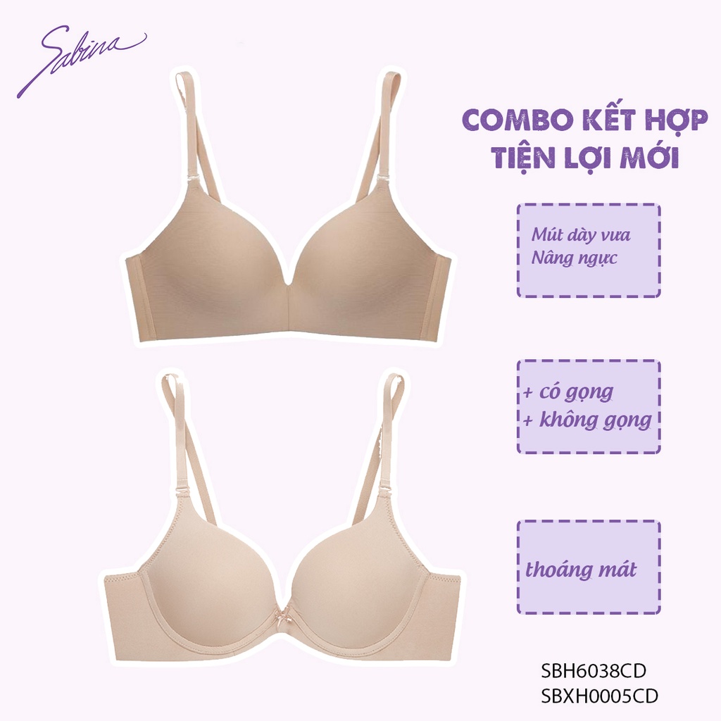 Combo 2 Áo Lót Không Gọng Mút Dày By Sabina SBXH0005+SBH6038