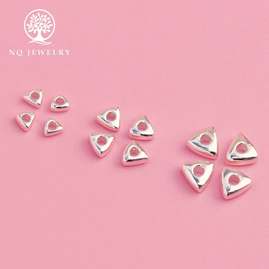 Combo 10 cái charm bạc xỏ ngang tam giác - NQ Jewelry