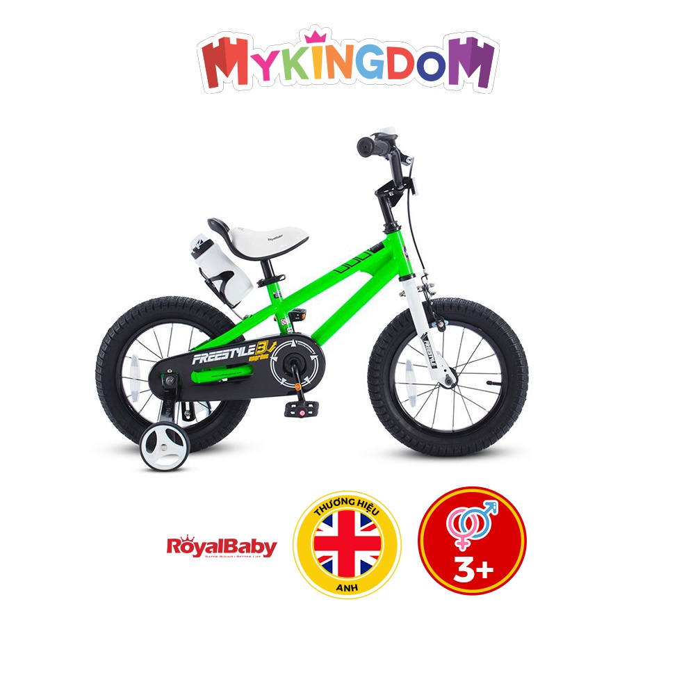 Xe Đạp Trẻ Em RoyalBaby Freestyle 14&quot;, Màu Xanh Lá, Bé Từ 3-5 Tuổi RB14B-6-GR