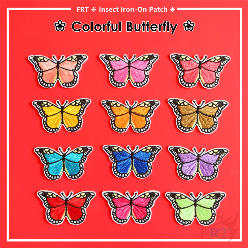 BUTTERFLY 1 Sticker Ủi Thêu Hình Bươm Bướm Nhiều Màu Sắc