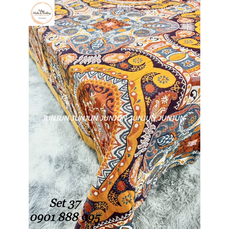 N7_SET Chăn Ga Gối vải Xô Organic cotton dòng cao cấp