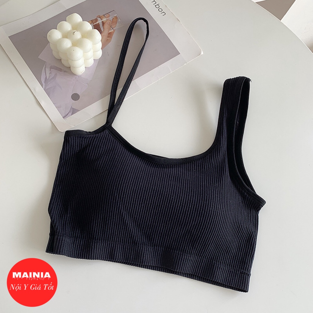 Áo Bra Cotton Phối Dây Chéo Thời Trang Áo Croptop Mặc Tập Thể Thao Gym Yoga Mainia Shop