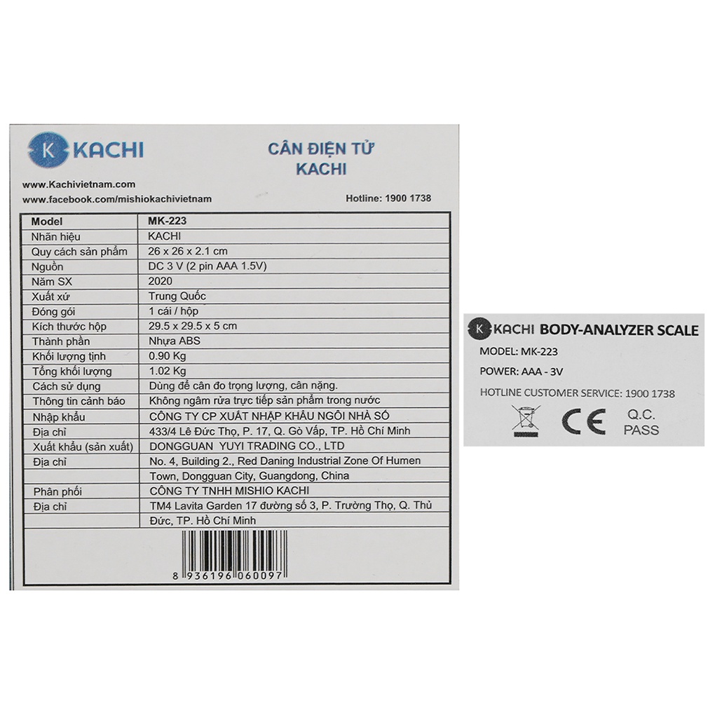 Cân sức khoẻ Kachi MK223